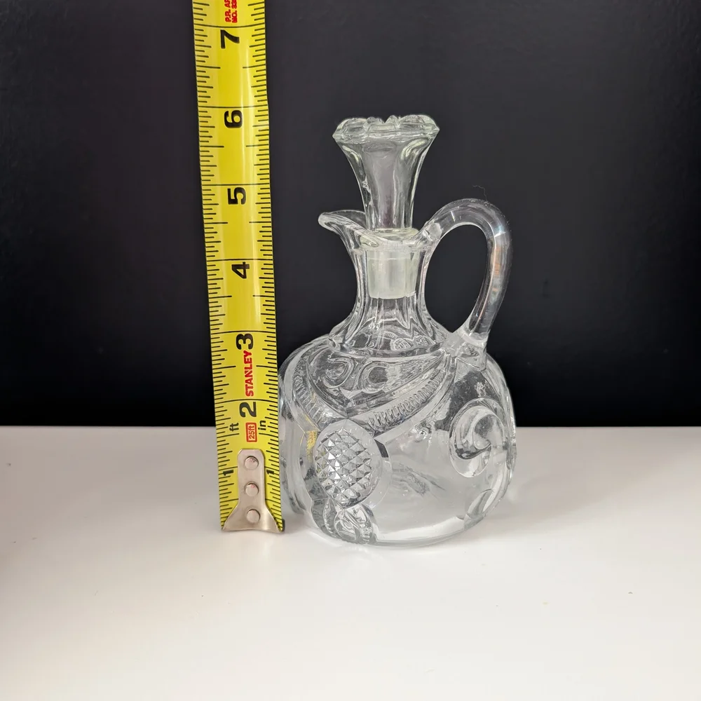 Vintage Cut Glass Cruet with Stopper
